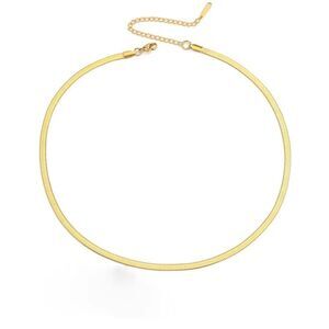 Gold Herringbone Choker :H13